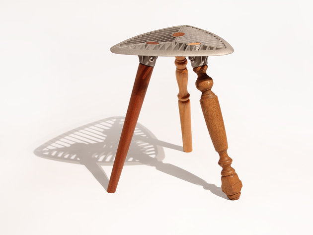 Salvage stool (turned legs) - Designer Tim Wigmore