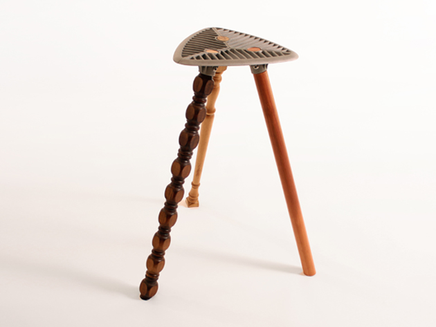Salvage stool (turned legs) - Designer Tim Wigmore