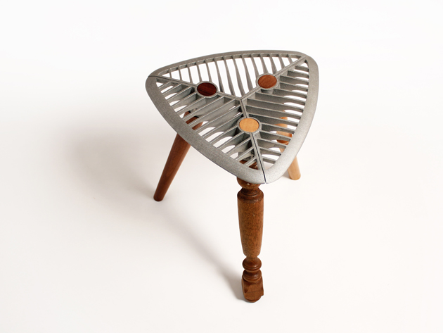 Salvage stool (turned legs) - Designer Tim Wigmore